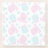 Octopus Pattern, Cute Octopus, Zee Animals Glazen Onderzetter (Achterkant)