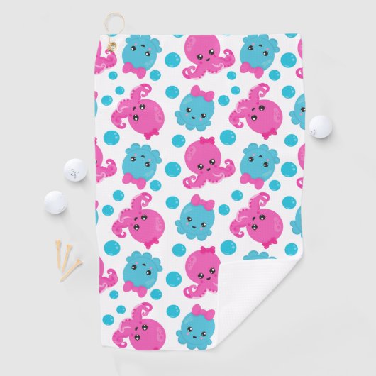 Octopus Pattern, Cute Octopus, Zee Animals Golfhanddoek (Insitu)