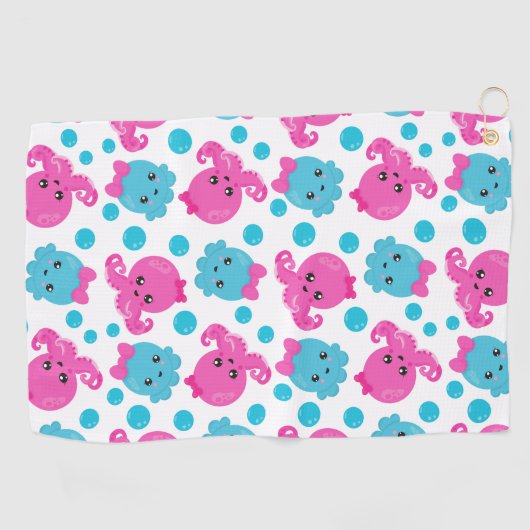 Octopus Pattern, Cute Octopus, Zee Animals Golfhanddoek (Horizontaal)