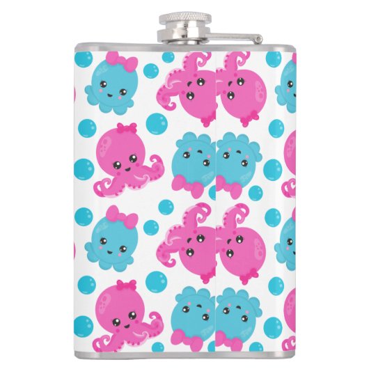 Octopus Pattern, Cute Octopus, Zee Animals Heupfles (Achterkant)