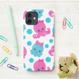 Octopus Pattern, Cute Octopus, Zee Animals iPhone 12 Hoesje