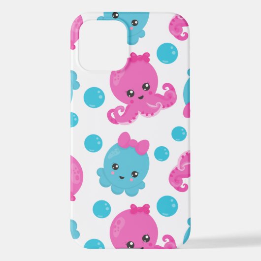 Octopus Pattern, Cute Octopus, Zee Animals iPhone Hoesje (Achterkant)