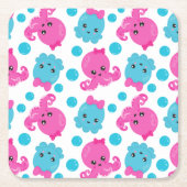 Octopus Pattern, Cute Octopus, Zee Animals Kartonnen Onderzetters (Voorkant)