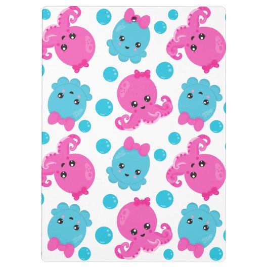 Octopus Pattern, Cute Octopus, Zee Animals Klembord (Achterkant)