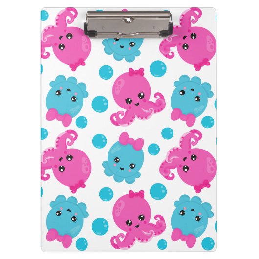 Octopus Pattern, Cute Octopus, Zee Animals Klembord (Voorkant)