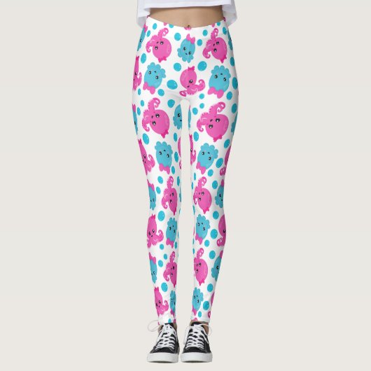 Octopus Pattern, Cute Octopus, Zee Animals Leggings (Voorkant)