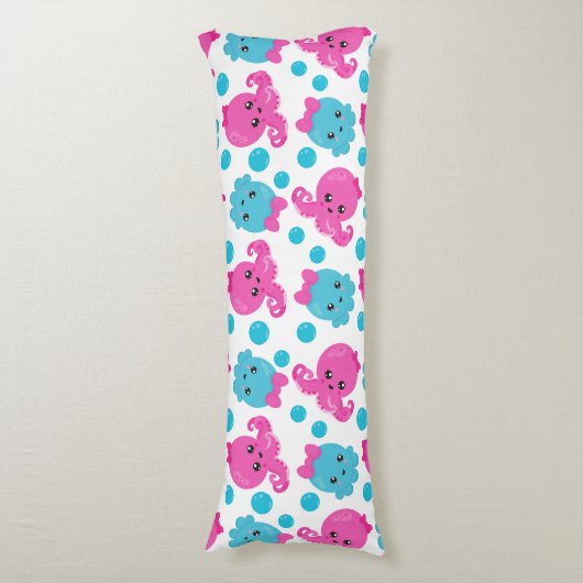 Octopus Pattern, Cute Octopus, Zee Animals Lichaamskussen (Voorkant Verticaal)