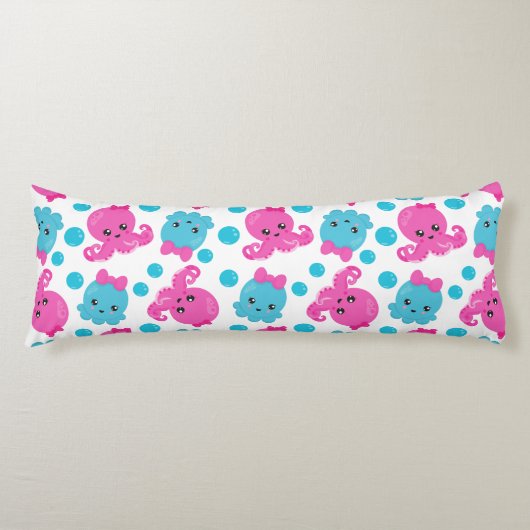 Octopus Pattern, Cute Octopus, Zee Animals Lichaamskussen (Voorkant)