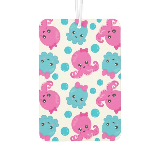 Octopus Pattern, Cute Octopus, Zee Animals Luchtverfrisser (Achterkant)