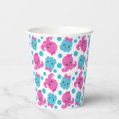 Octopus Pattern, Cute Octopus, Zee Animals Papieren Bekers (Achterkant)