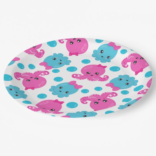 Octopus Pattern, Cute Octopus, Zee Animals Papieren Bordje (Gekanteld)