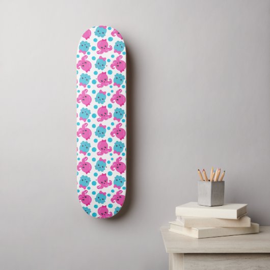 Octopus Pattern, Cute Octopus, Zee Animals Persoonlijk Skateboard (Muurkunst)