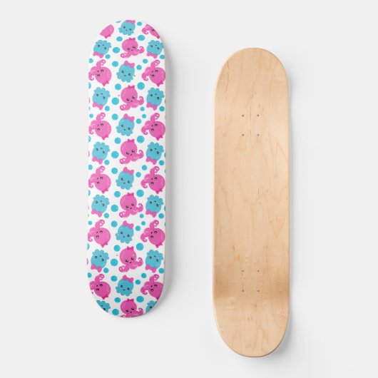 Octopus Pattern, Cute Octopus, Zee Animals Persoonlijk Skateboard (Voorkant)