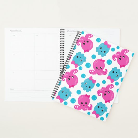 Octopus Pattern, Cute Octopus, Zee Animals Planner (Display)