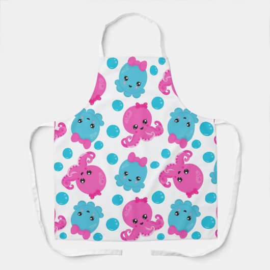 Octopus Pattern, Cute Octopus, Zee Animals Schort (Voorkant)