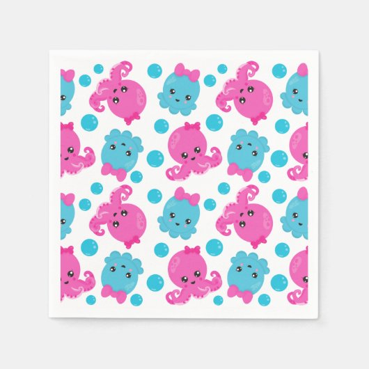 Octopus Pattern, Cute Octopus, Zee Animals Servet (Voorkant)