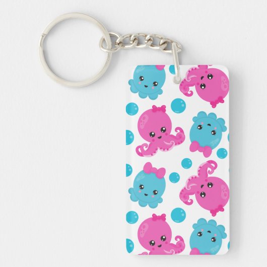 Octopus Pattern, Cute Octopus, Zee Animals Sleutelhanger (Voorkant)