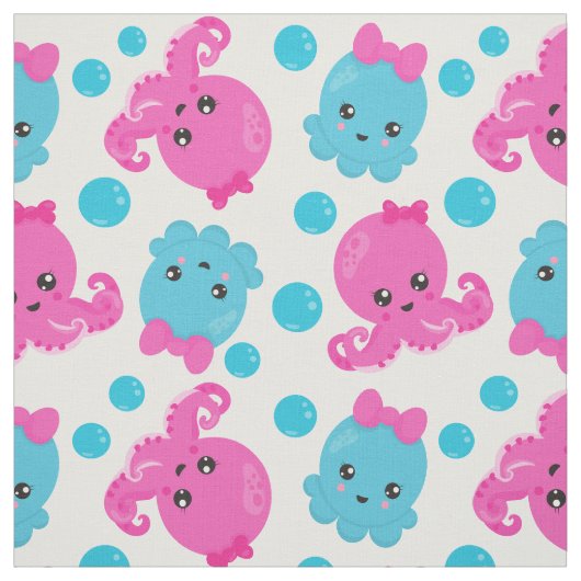 Octopus Pattern, Cute Octopus, Zee Animals Stof (Swatch)