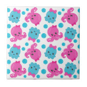 Octopus Pattern, Cute Octopus, Zee Animals Tegeltje (Voorkant)