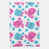 Octopus Pattern, Cute Octopus, Zee Animals Theedoek (Verticaal)