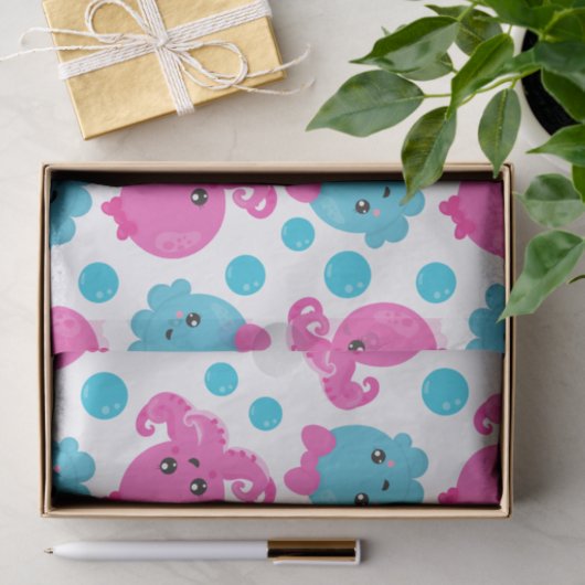 Octopus Pattern, Cute Octopus, Zee Animals Tissuepapier (Geschenk)