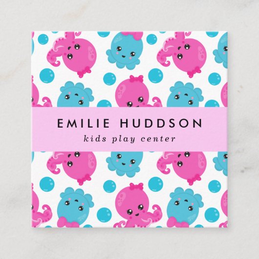 Octopus Pattern, Kinder Play Center, Activity Cent Vierkante Visitekaartje (Voorkant)