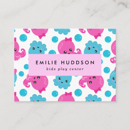Octopus Pattern, Kinder Play Center, Activity Cent Visitekaartje (Voorkant)