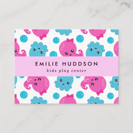 Octopus Pattern, Kinder Play Center, Activity Cent Visitekaartje (Voorkant)