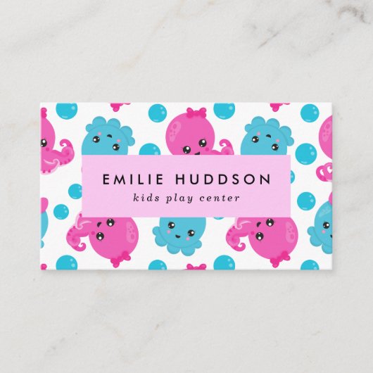 Octopus Pattern, Kinder Play Center, Activity Cent Visitekaartje (Voorkant)