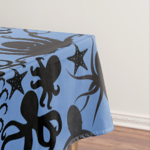Octopus Pattern.w Blue BG Tafelkleed