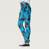 Octopus Pattern.w LBlue BG Leggings (Links)