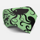 Octopus Pattern.w LGreen BG Stropdas (Opgerold)
