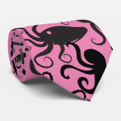 Octopus Pattern.w Pink BG Stropdas (Opgerold)