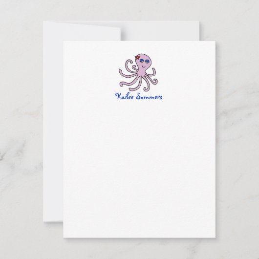 Octopus Personal Stationery, 4.25x5.5 Notitiekaartje (Voorkant)