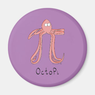 Octopus Pi Day Funny Cartoon Magneet