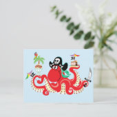 octopus pirate briefkaart (Staand voorkant)