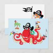 octopus pirate briefkaart (Voorkant / Achterkant)