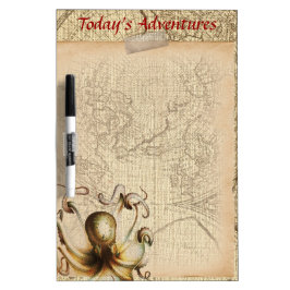 Octopus Pirate Kaart de avonturen van vandaag aan- Whiteboard