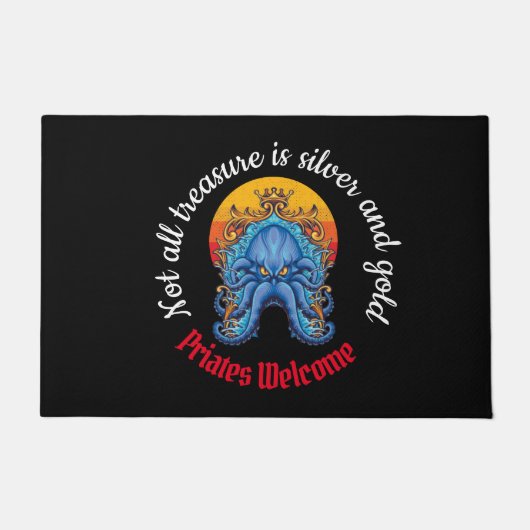 Octopus Pirate Party Welkom bij Doormat Deurmat (Voorkant)