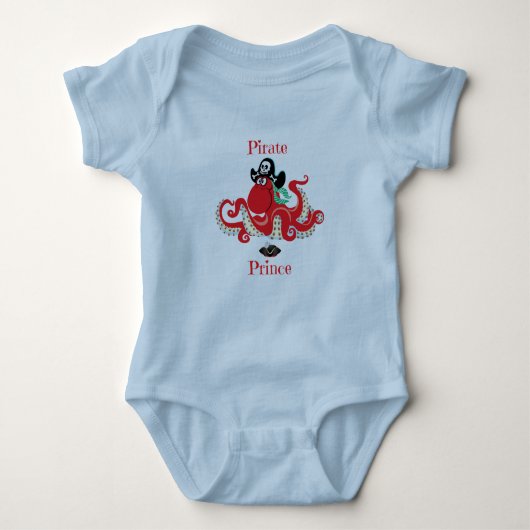 Octopus Pirate Prince Baby Jersey Bodysuit (Voorkant)