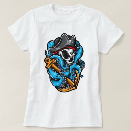Octopus pirate skull t-shirt (Design voorkant)