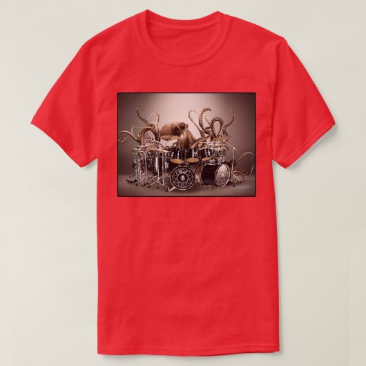 Octopus Playing Drums Parody T-shirt (Design voorkant)