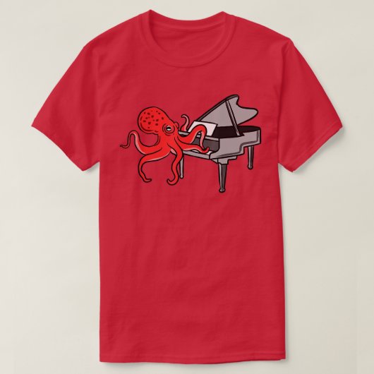 Octopus Plays Piano T-shirt (Design voorkant)