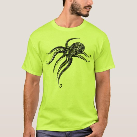 OCTOPUS POLYNESISCH STAMMENBLOK T-SHIRT (Voorkant)