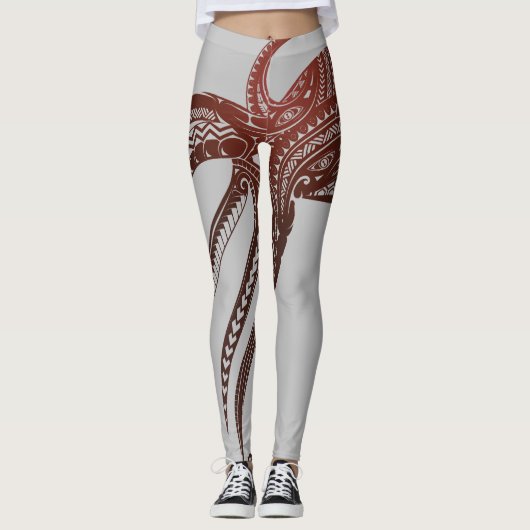 OCTOPUS POLYNESISCHE STAM HAWAII EILANDEN LEGGINGS (Voorkant)