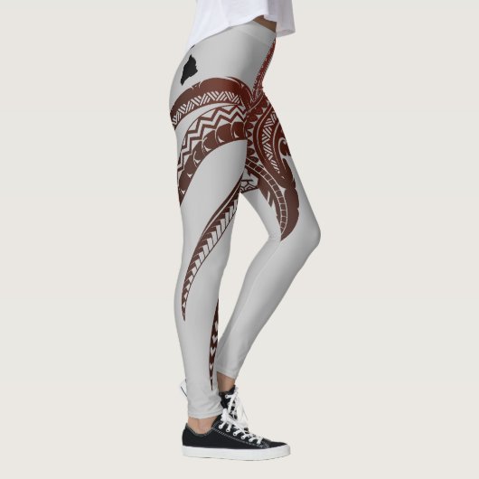 OCTOPUS POLYNESISCHE STAM HAWAII EILANDEN LEGGINGS (Rechts)