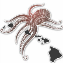 OCTOPUS POLYNESISCHE STAM HAWAII EILANDEN