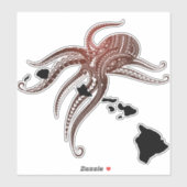 OCTOPUS POLYNESISCHE STAM HAWAII EILANDEN STICKER (Vel)