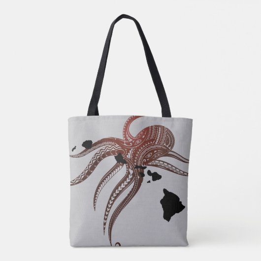 OCTOPUS POLYNESISCHE STAM HAWAII EILANDEN TOTE BAG (Achterkant)