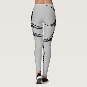 OCTOPUS POLYNESISCHE STAM HAWAII EILANDEN Zwart Leggings